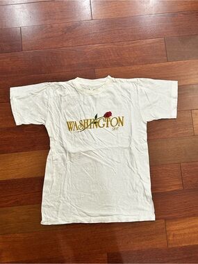 Washington Rose Graphic Short Sleeve Tee - White